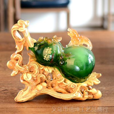翠玉葫蘆中式擺件 招財辟邪與家居美學的完美融合
