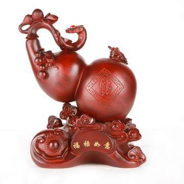 聯友廠家直銷福祿如意樹脂工藝品 仿木紋系列家居擺件的藝術與寓意